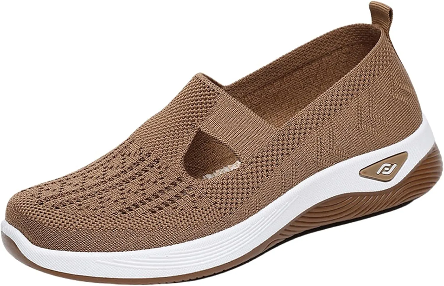 Women's Woven Orthopedic Shoes Breathable Lightweight Slip On Casual Shoes Soft Arch Support Walking Shoe Casual Air Cushion Athletic Sneakers Non-Slip Mesh Up Footwear