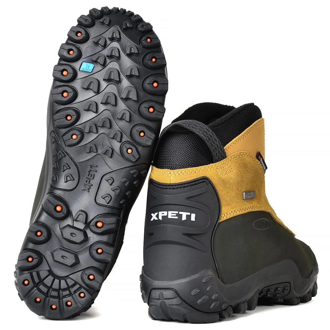 XPETI Men's SnowRider Zipper Waterproof Winter Hiking Boots