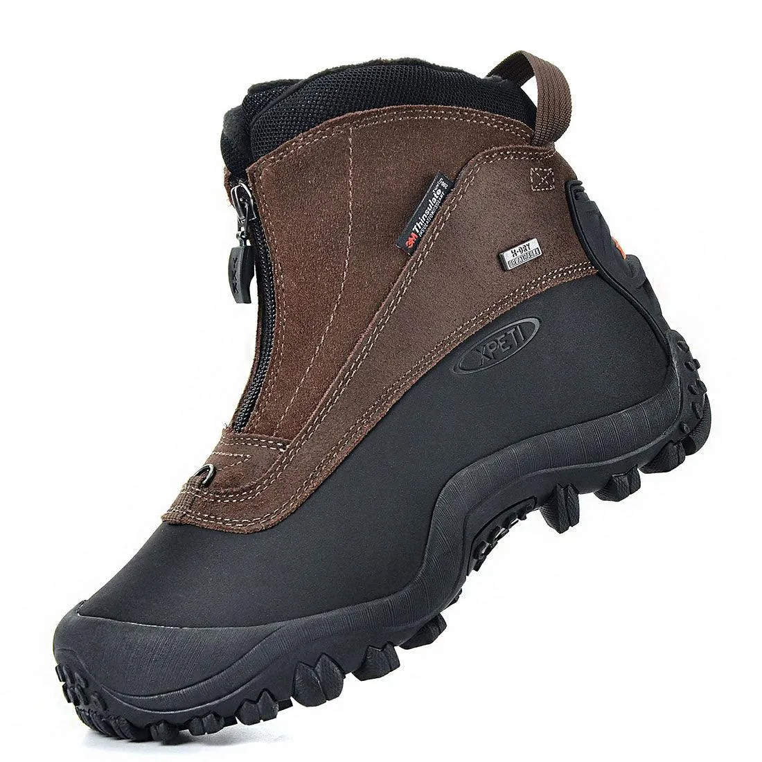 XPETI Men's SnowRider Zipper Waterproof Winter Hiking Boots