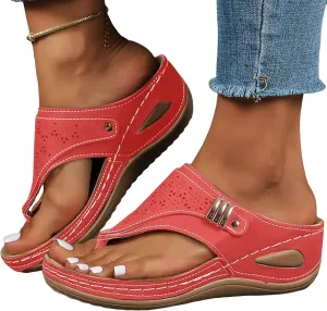 ZHOUYF Orthopedic Sandals for Women Summer Outdoor Casual Flip Flops Walking Comfort Open Toe Slide Shoes with Arch Support