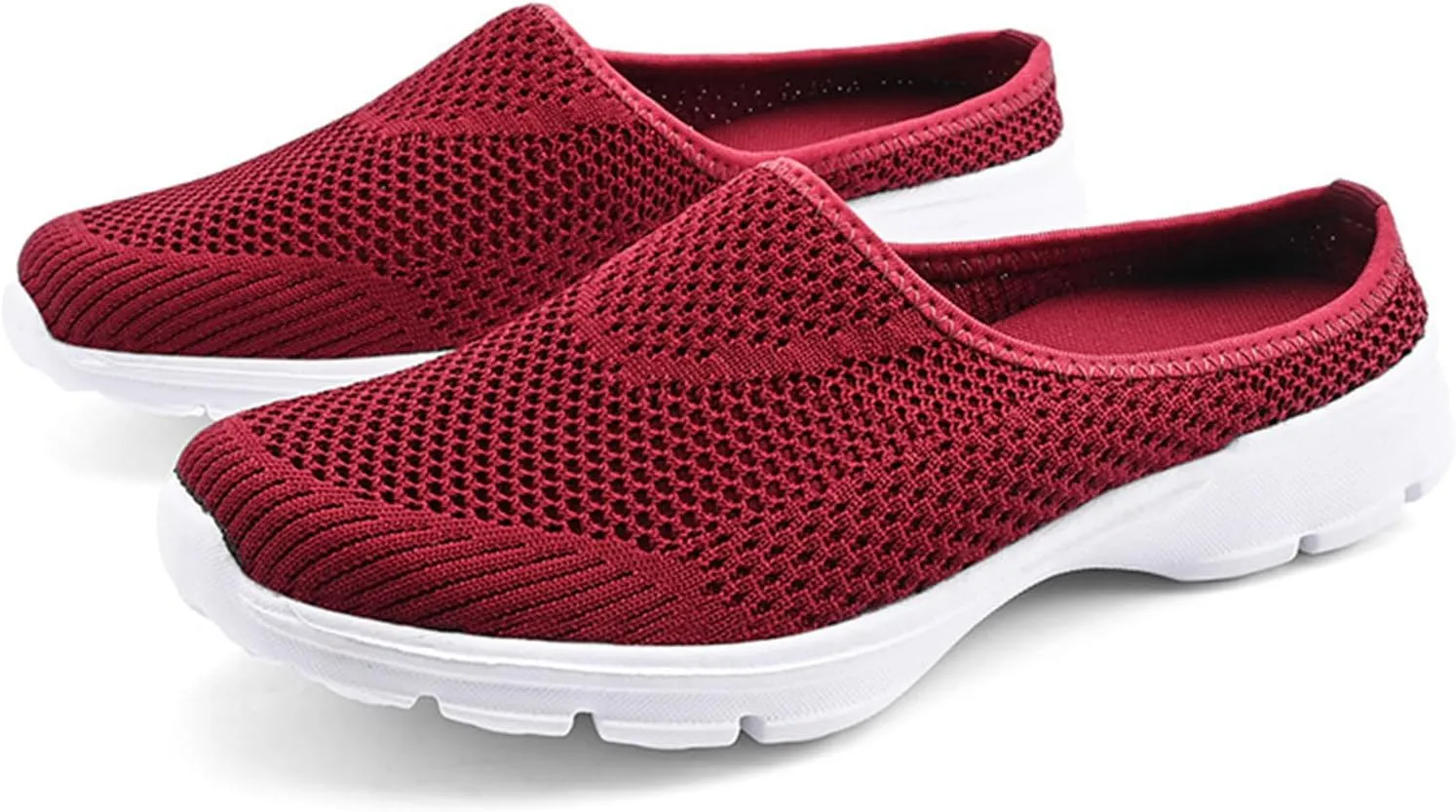ZWRXW Mules for Women 2025 Summer Air Cushion Platform Mesh Mules Sneaker Non Slip Orthopedic Sneakers Arch Support Diabetic Fasciitis Sandals Lightweight Breathable Slippers Closed Toe Wedge Sandals